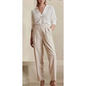 Banana Republic Beige Herringbone Seafarer Buckle Trousers Size 12